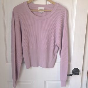 Pink Rose Size L Purple Bell-Sleeve Sweater